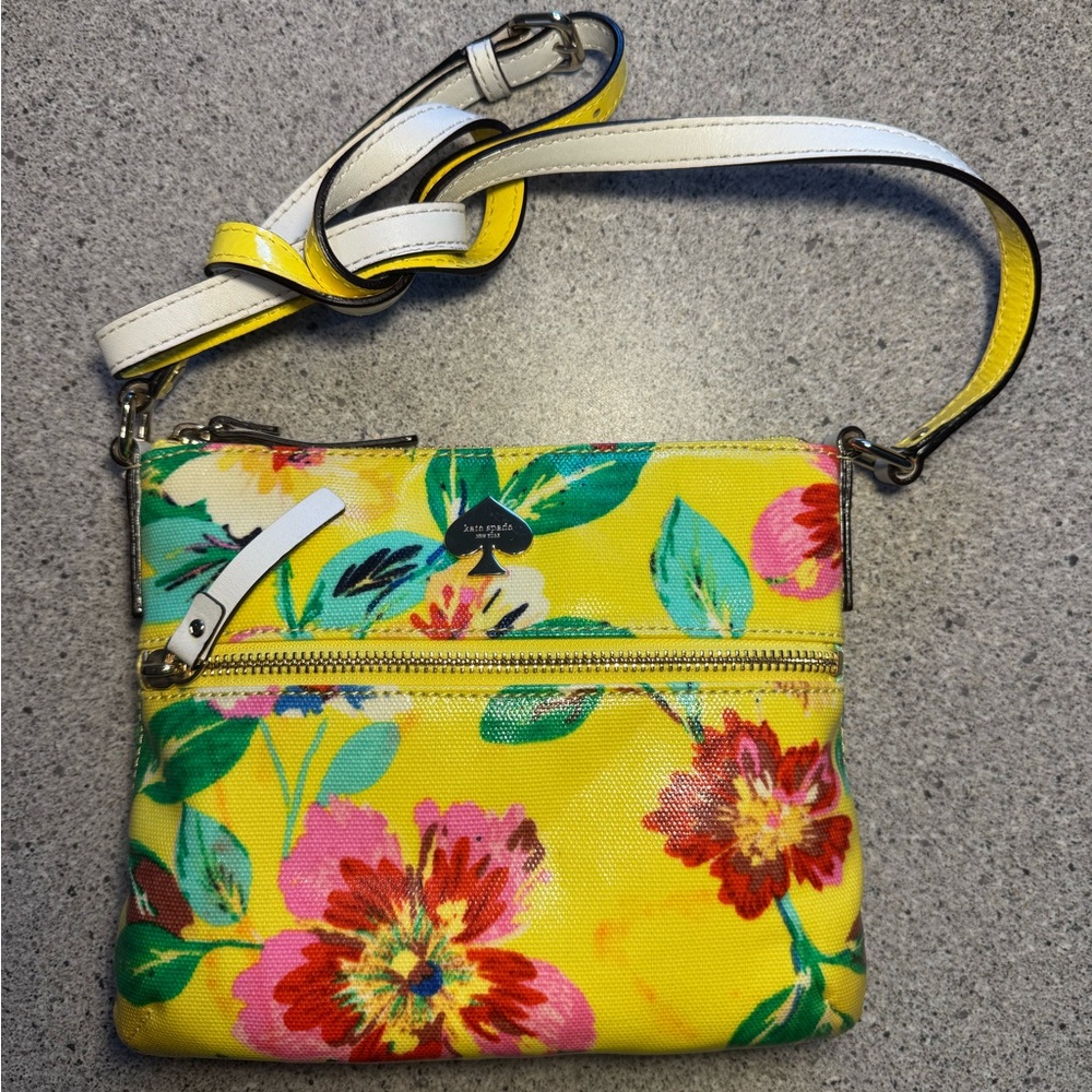 Kate Spade New York Tenley Flicker Floral Yellow Pink Crossbody Bag